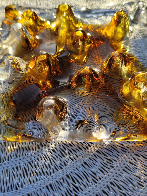 Image 1 of Pair of Brutalist wall lamps – Tom Ahlström & Hans Ehrlich – Murano glass & wrought iron – 1960s