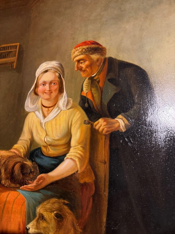 Image 1 of Zacharia Noterman (1823 - 1890) - dipinto ad olio del XIX secolo