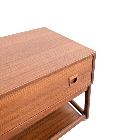 Bijzettafel uit het midden van de 20e eeuw, Erik Brouer, vintage teakhouten nachtkastje uit 1960 (photo 8 of 9)
