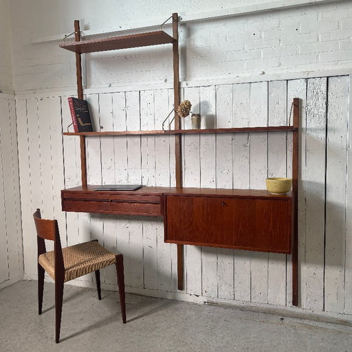 Poul Cadovius – Sistema de pared modular de teca vintage danés