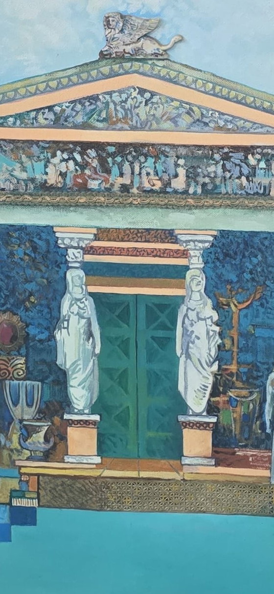 Image 1 of Unique and Exclusive Material Mosaic Painting with Relief "The Treasure of Sifnos" (1993)