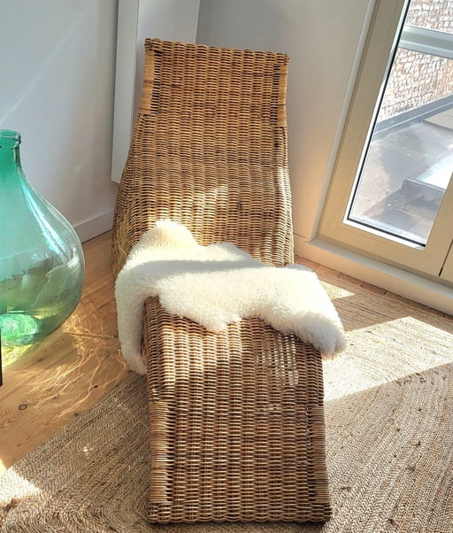 Rattan-Loungesessel von Karl Malmvall