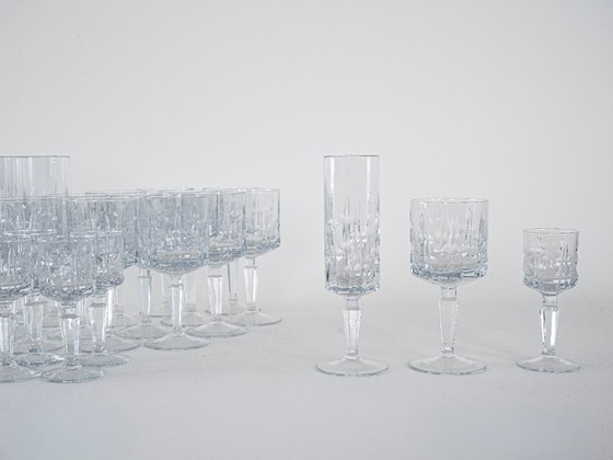 Image 1 of Set kristallen glazen, Italiaans design, jaren 70, gemaakt in Italië.