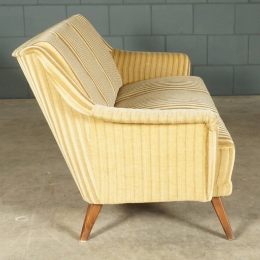 Canapé trois places vintage – velours – années 1960 – 3 5 zitsbanken, Textile (photo 2 of 11)