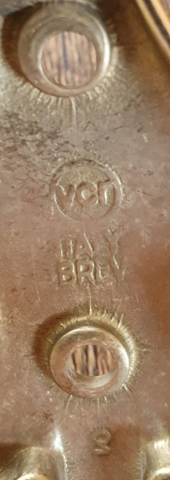 Set di 3 appendiabiti pesanti in ottone italiano VGT Italy Bronze | Design vintage anni '70 – Brass (photo 7 of 8)