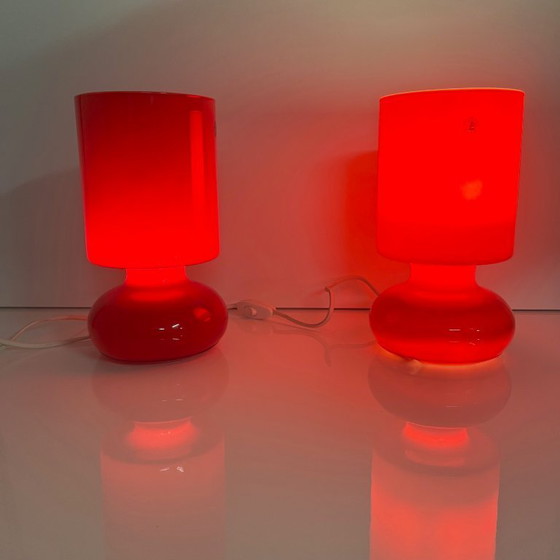 Image 1 of Rotes IKEA Lykta Lampen-Duo, 1990
