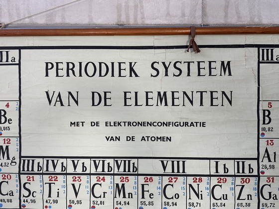 Image 1 of Vintage XL Schoolkaart ‘Periodiek Systeem van de Elementen’ - 1966