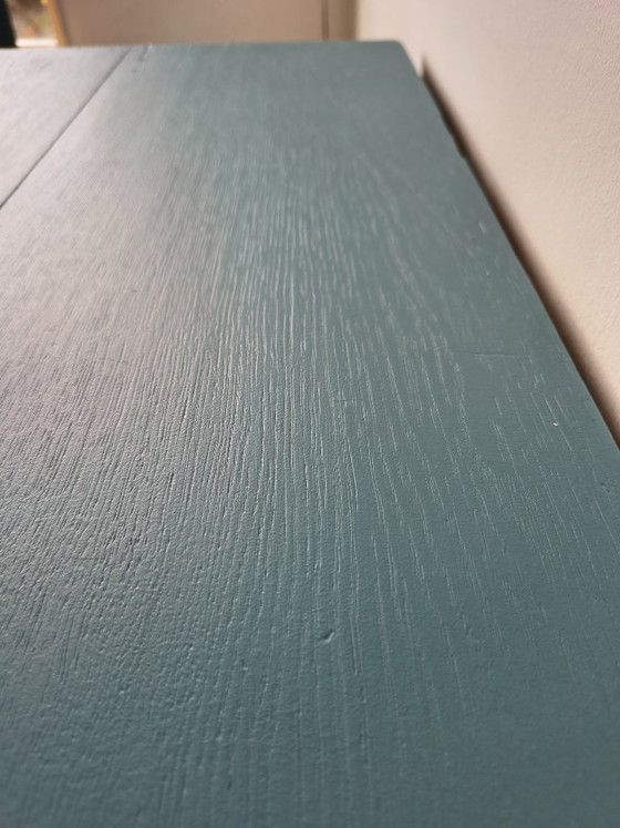 Vintage Dresser / Chest of Drawers – Petrol Blue & Wood – Sideboard (photo 8 of 9)