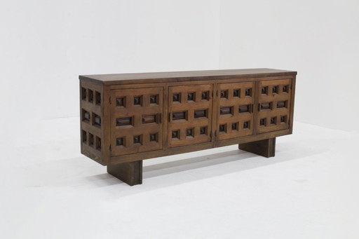 buffet brutaliste espagnol vintage