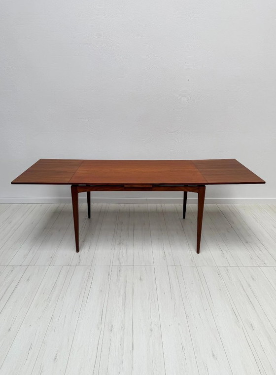 Tavolo da pranzo allungabile scandinavo in teak Mid-Century degli anni '60 – Tavoli da pranzo, Legno (photo 2 of 8)