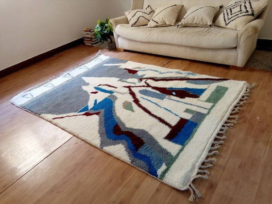 Handwoven Moroccan rug - handmade Berber Moroccan rug - colourful rug - 225x148 – Rugs & carpets, Wool, Cotton (photo 7 of 9)