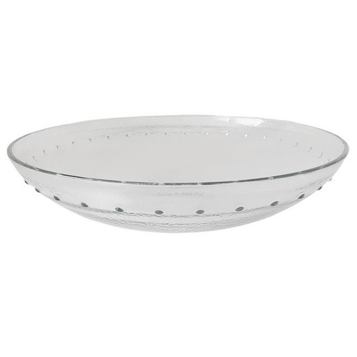 Cuenco de vidrio Kosta Bodo XL con pomos decorativos de vidrio transparente, años 80