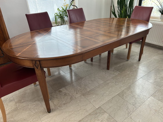 Image 1 of Prachtige massief eiken coulissentafel