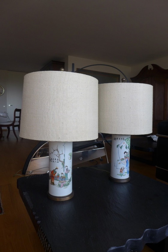 Image 1 of 2 table lamps with lampshade from Chinese vases