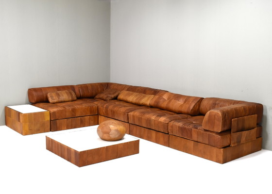 De Sede DS-88 Landscape Sectional Sofa in Cognac Tan Leather, Switzerland 1970's, Modular sofas, Wood, Brown (photo 4 of 10)