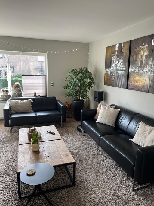 2x Artifort Mare Sofas, 2,5-Sitzer und 2-Sitzer in Leder