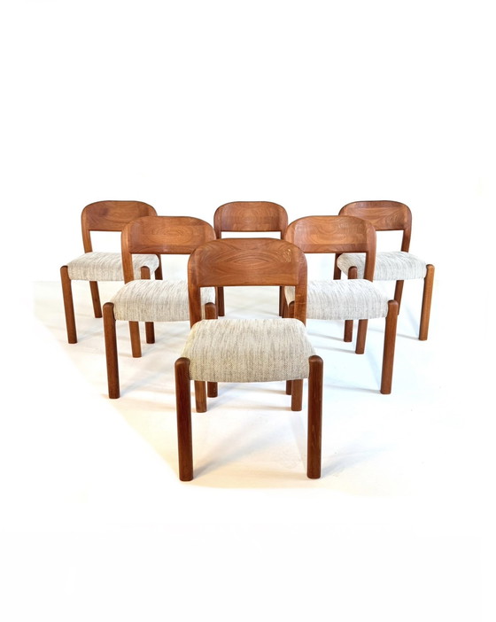 Image 1 of 6x gerestaureerde Deense eetkamerstoel, EMC Møbler ‘80