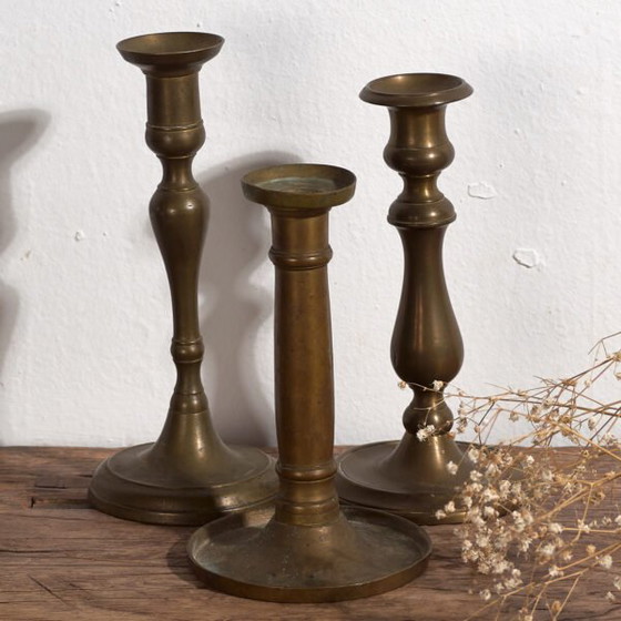 Antique candleholders (c.1920). Set of three #10 – Candle holders (photo 12 of 18)