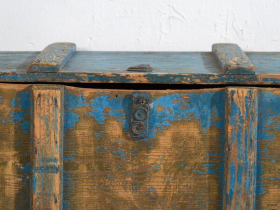 Antique blue primitive style chest (c.1920) #14 – Storage cabinet, Rustic (photo 18 of 34)