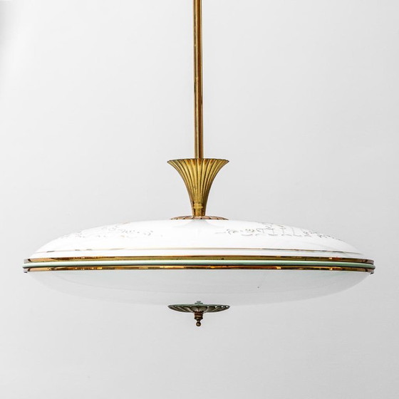 Image 1 of RUNDER HÄNGEKRONLEUCHTER AUS DEN 1950ER JAHREN