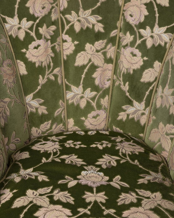 Image 1 of  Page 1 of 9 Paire de fauteuils vintage des années 1950 en tissu floral design italien