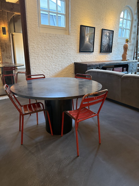 Image 1 of 4 Red 1950's French Cafe Chairs