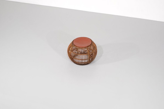 Image 1 of Sgabello vintage in rattan e vimini, Italia, anni '60.