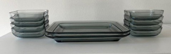 Image 1 of 2 x set d'oeuvre Art Deco blu zaffiro 'Primula A.D. Copier 1947.