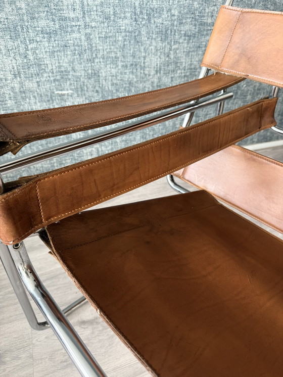 Image 1 of Sedia vintage "Wassily", pelle color cognac, Italia, anni '70