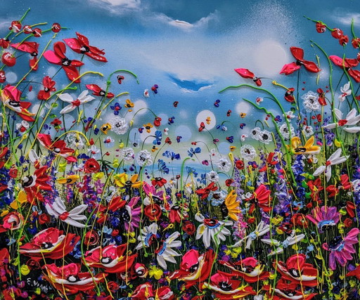 Evelina Vine - Blossoms in Bloom - Artist Painting – schilderijen tekeningen, Canvas