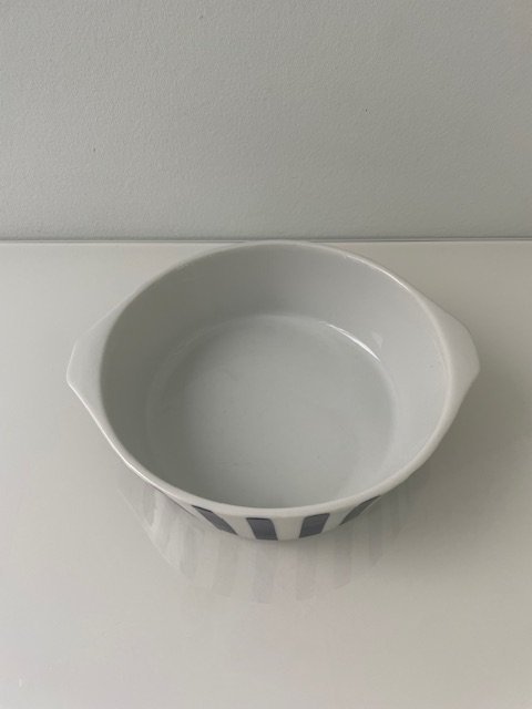 Image 1 of Plateau de service vintage Dan-Ild Lyngby Ildfast avec rayures bleu cobalt