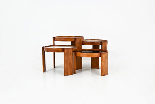 Model 780 Nesting Tables by Gianfranco Frattini for Cassina, 1960s, Set of 4