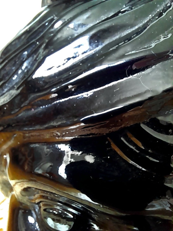 Image 1 of Jarrón o maceta con forma de cabeza de moro, de cristal, 1970.