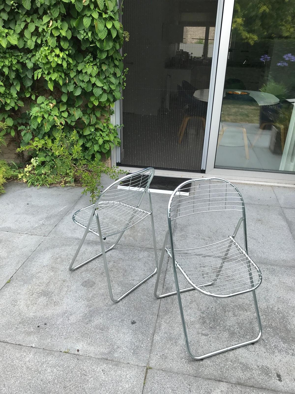 IKEA folding chair - wire chair - stainless steel - Niels