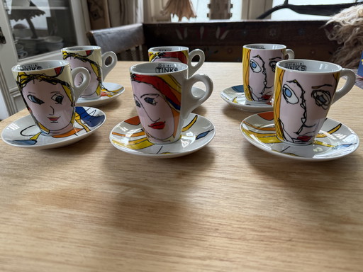 Six Cups and Saucers Gallery Tinks Atelier Faces Faces