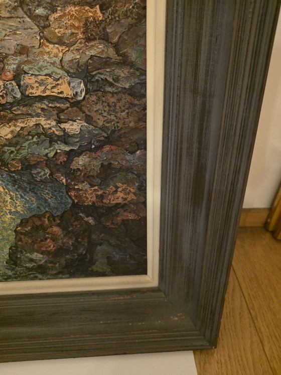 Paesaggio costiero mediterraneo suggestivo, J. Keustermans (1967), Arte, Legno, Tela, Blu (foto 13 di 15)