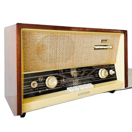Image 1 of Radio a valvole vintage Philips B5X22A in teak e bachelite, anni '60