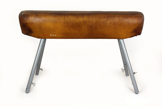 Image 1 of Vintage Gymnastic Pommel Horse In Leather, 1950S