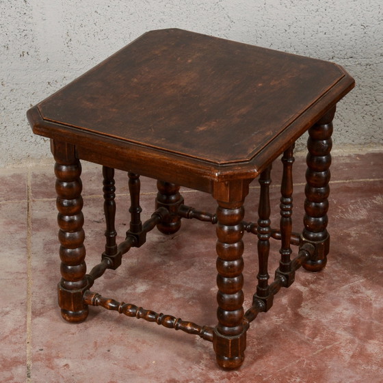 Pair of 19th Century Carved and Turned Wood Stools (photo 9 of 10)