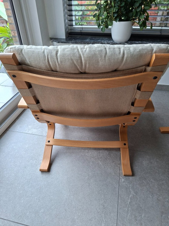 Poltrona lounge scandinava vintage + poggiapiedi anni 60/70 – Divani 2 posti, Textile, Wood (photo 10 of 22)