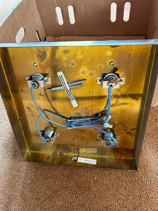 Quadruple Space Age lamp messing met glazen kelken - Cosack Leuchte Germany - 1 of 1