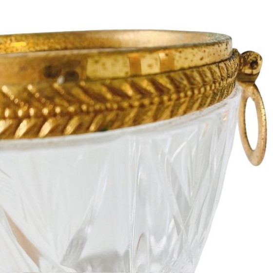 Image 1 of Mid-century Franse IJsemmer kristal verguld 1950's