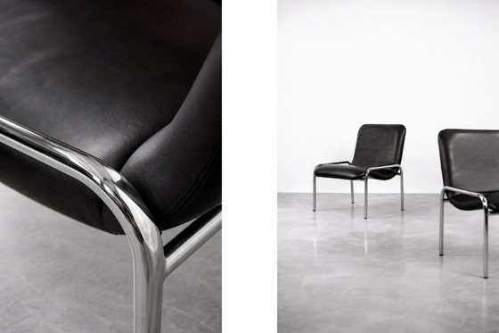 Image 1 of Vintage minimalistische chromen fauteuils van Thonet, jaren 70, set van 2