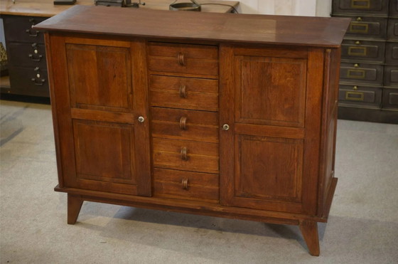 Buffet en chêne reconstruction par René Gabriel années 1940 – Armoires de rangement, Bois, Vintage (photo 6 of 12)