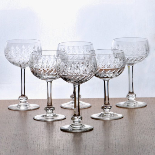 Verres à vin anciens Villeroy & Boch en cristal soufflé bouche 