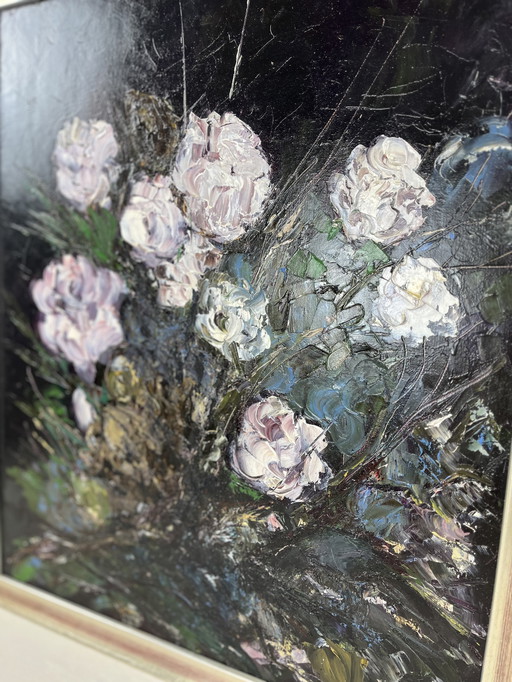 Schilderij van een boeket bloemen