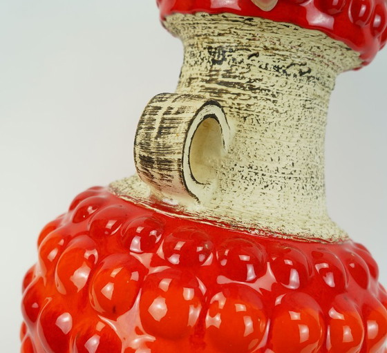Image 1 of 1960s Bay Keramik Vase Bubble Decor Red and Orange Model 65 45 WGP