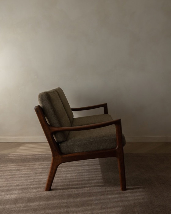 Image 1 of Vintage Senator tweezitsbank van Ole Wanscher voor Cado | Frame van Deens teakhout | Originele bekleding | Jaren 60