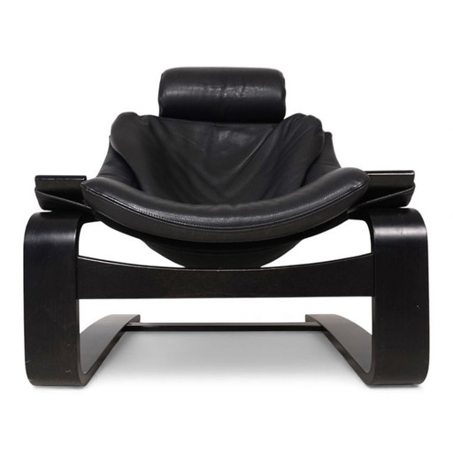 Fauteuil lounge en cuir Nelo Kroken par Åke Fribytter, 1970