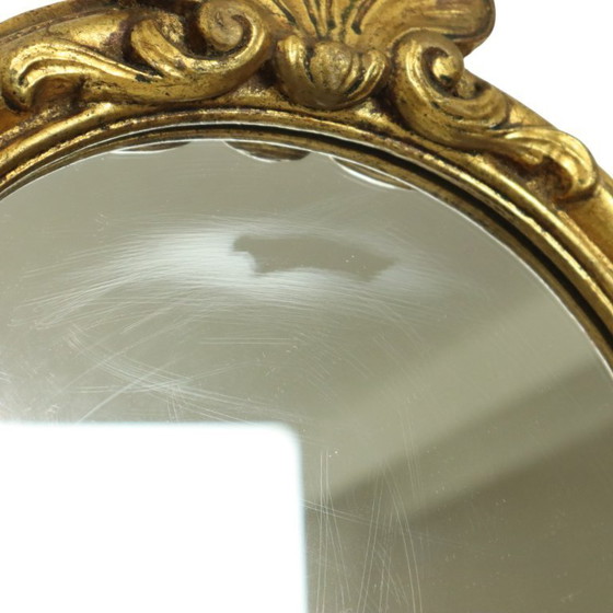 Image 1 of Specchio con decorazioni a cresta francese e foglia d'oro, 48 cm